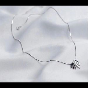 925 Sterling Silver Tassel Pendant Boho Necklace